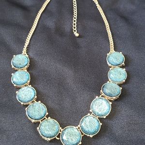 Nordstrom Turquoise Gold Tone Statement Necklace
